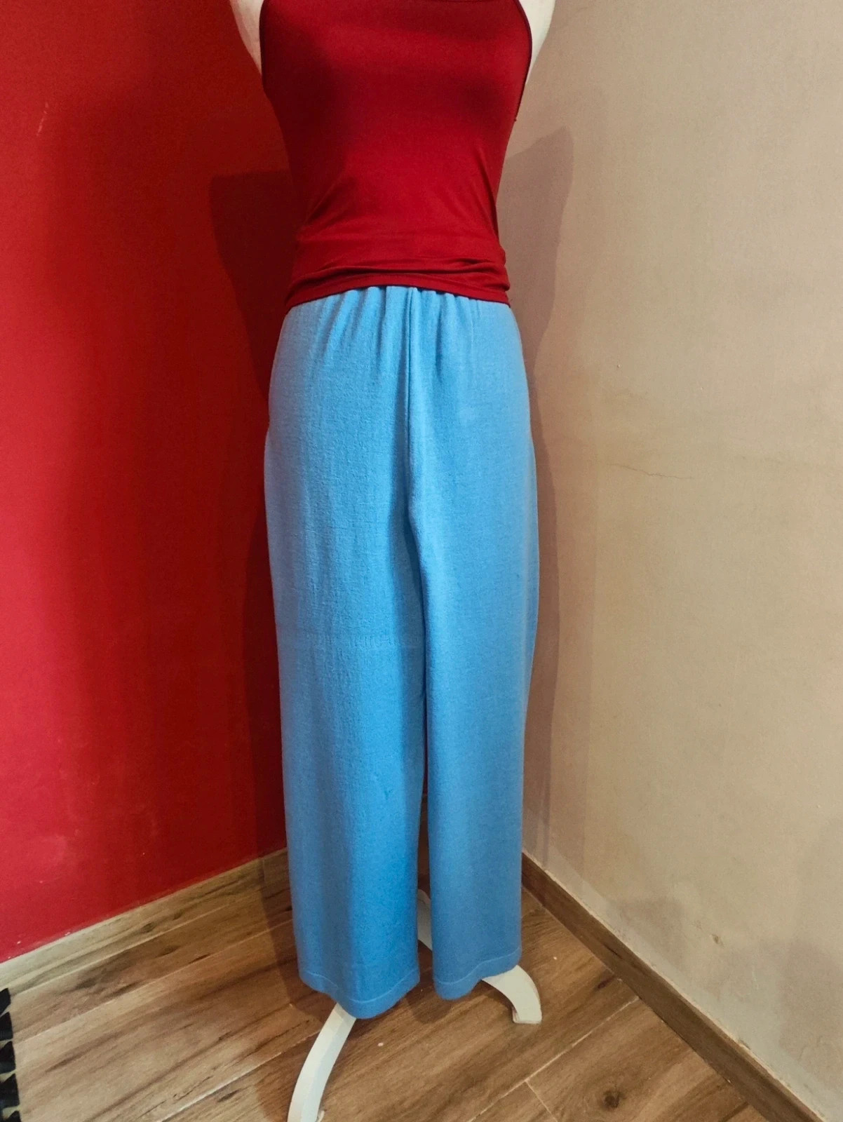 🌺 Bonito pantalón de punto modal muy suave azul claro – taille L / 40 / 12 2