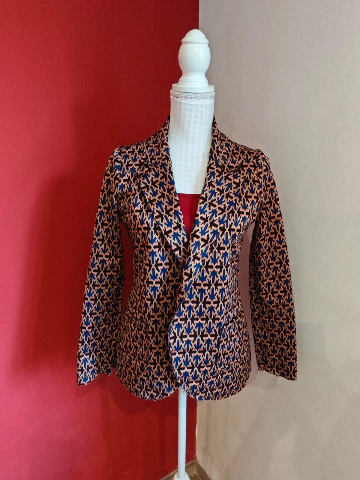 🌺Blazer de entretiempo con estampado geométrico varios tonos – Basil – taille L / 40 / 12 2