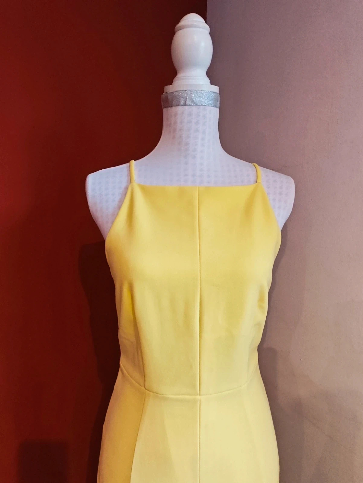 🌺Vestido entallado amarillo de tirantes con cremallera trasera – H&M – taille M / 38 / 10 3