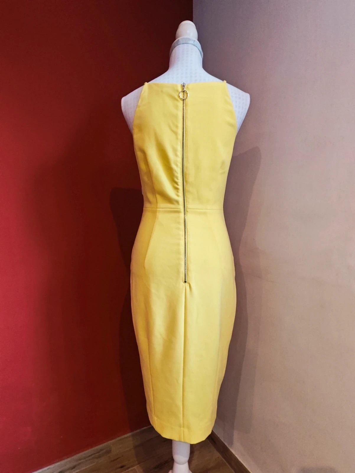 🌺Vestido entallado amarillo de tirantes con cremallera trasera – H&M – taille M / 38 / 10 4