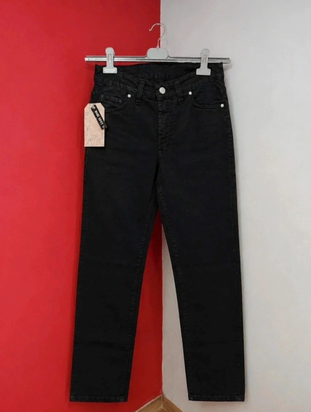 🌺Pantalón pitillo negro de algodón y licra, talla 38