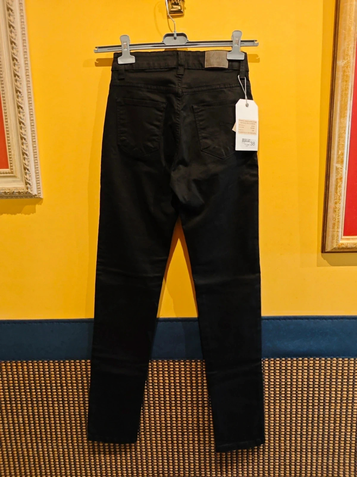 🌺Pantalón pitillo negro de algodón y licra, talla 38 – CRZ jeans – taille M / 38 / 10 5