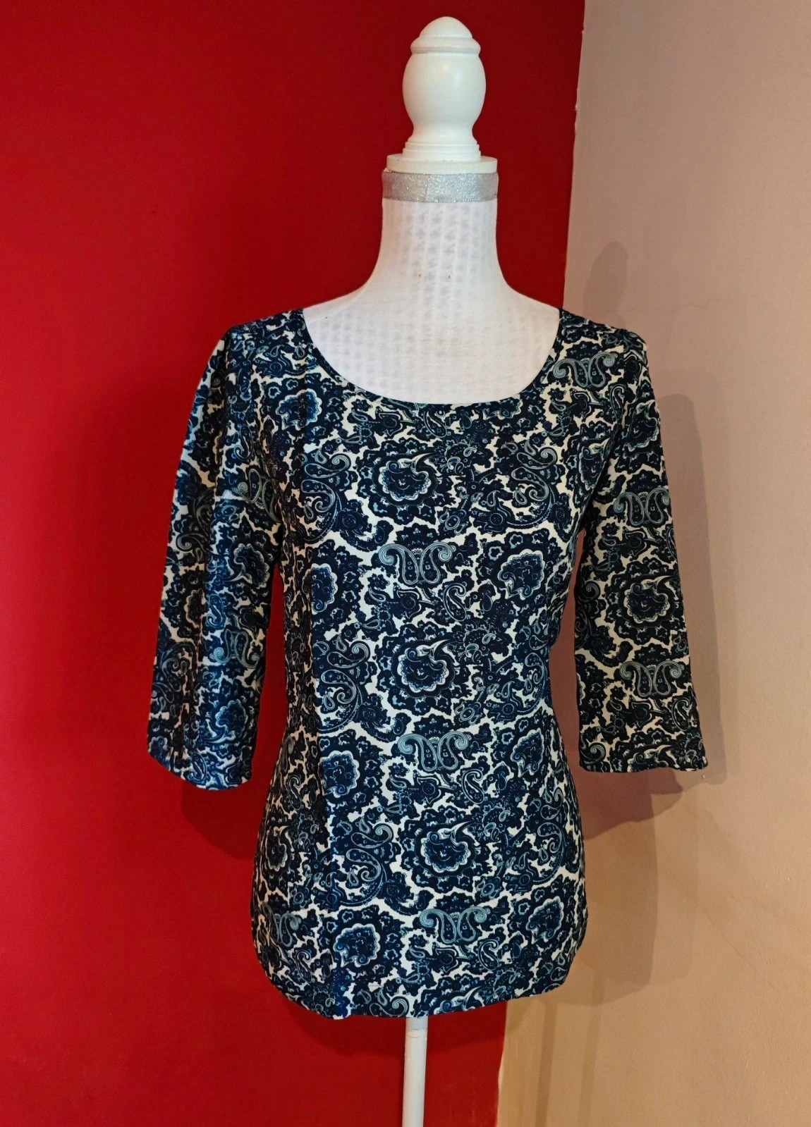 🌺Blusa con estampado tonos azules y blancos – Sfera Casual – taille L / 40 / 12 2