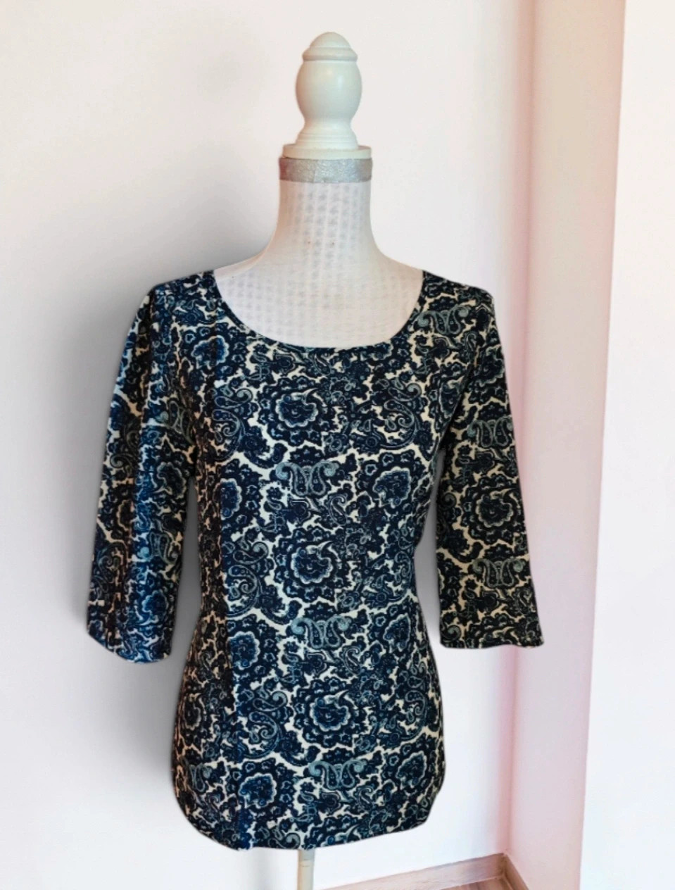 🌺Blusa con estampado tonos azules y blancos