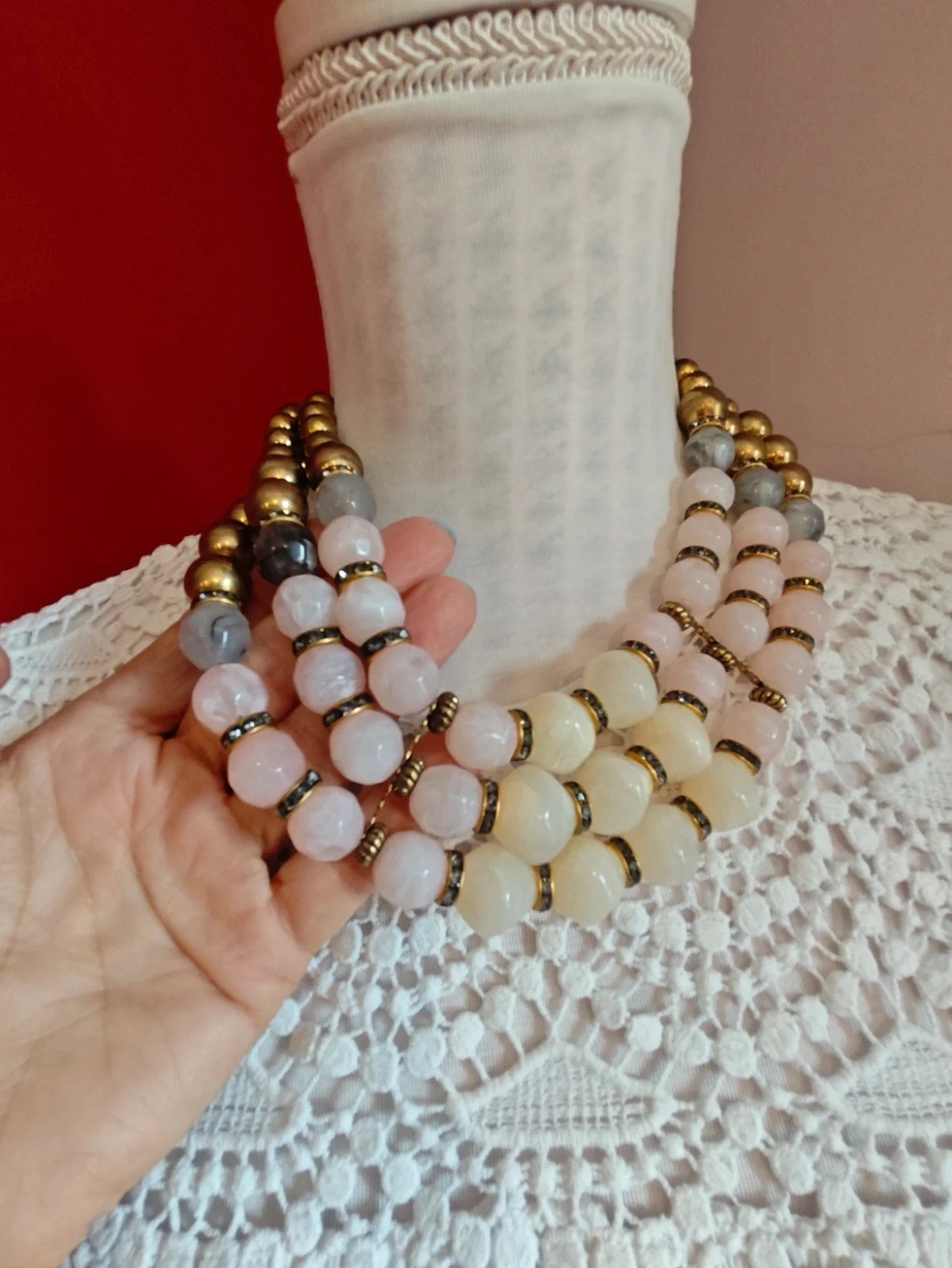 🌺Conjunto de gargantilla y pulsera con tres vueltas – Bijou Brigitte 4