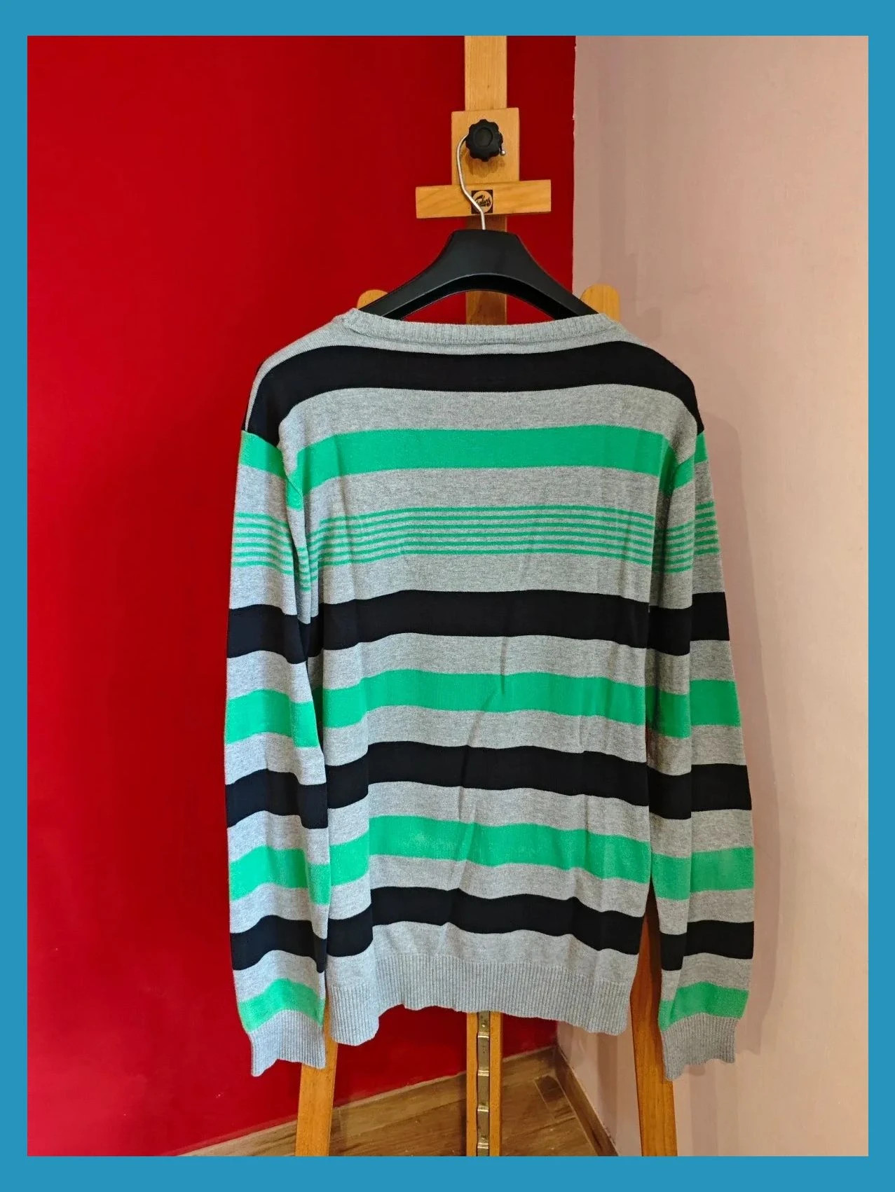 🌺 Jersey de algodón con rayas negras, gris y verde, de Jack&Jones – Jack & Jones – taille L 5