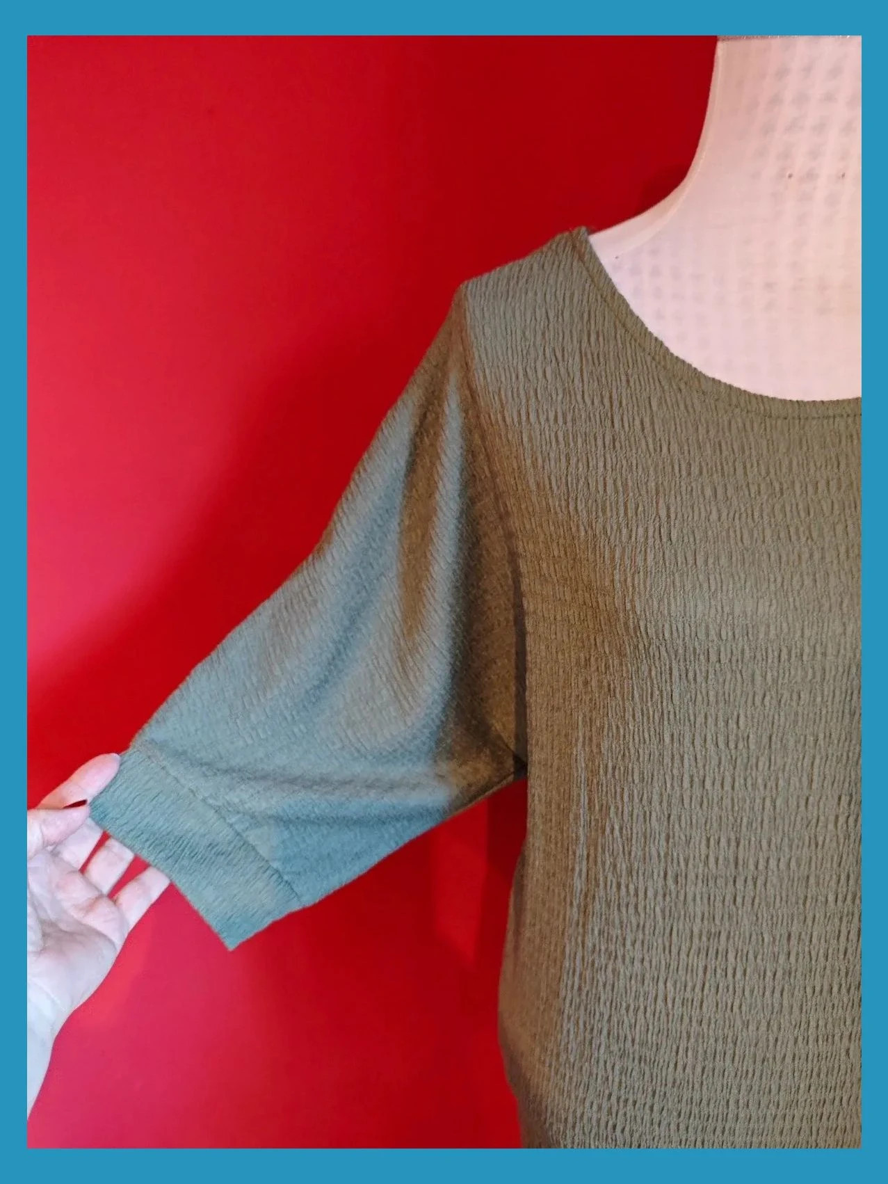 🌺 Camiseta verde caqui de tela arrugadita – New Collection – taille 5XL / 50 / 22 4