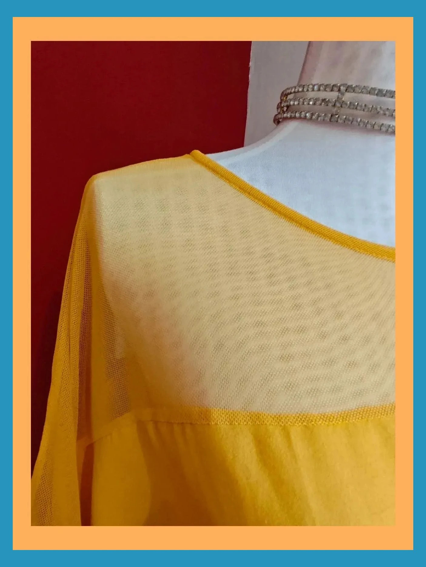 🌺Camiseta amarilla con tul arriba – New Collection – taille 6XL / 52 / 24 5