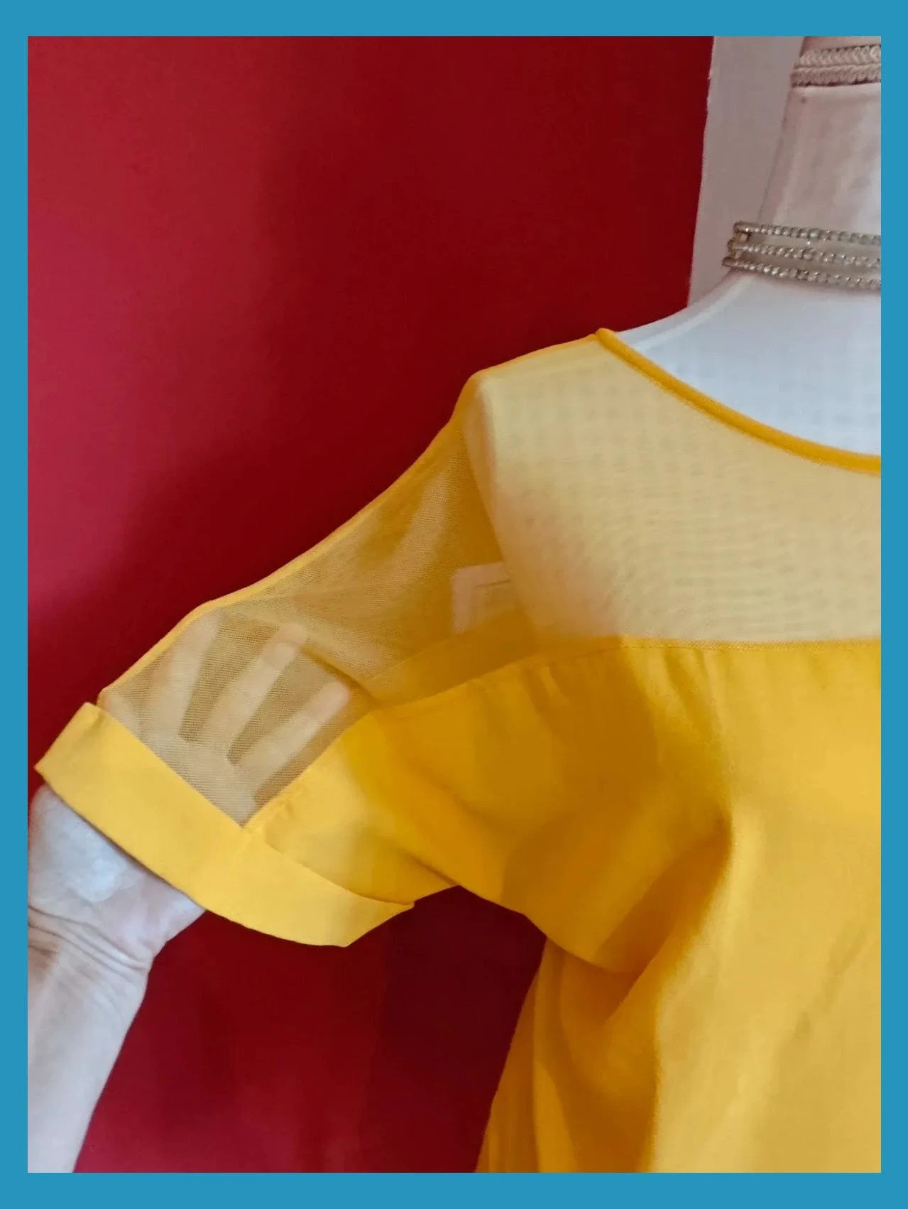 🌺Camiseta amarilla con tul arriba – New Collection – taille 6XL / 52 / 24 4