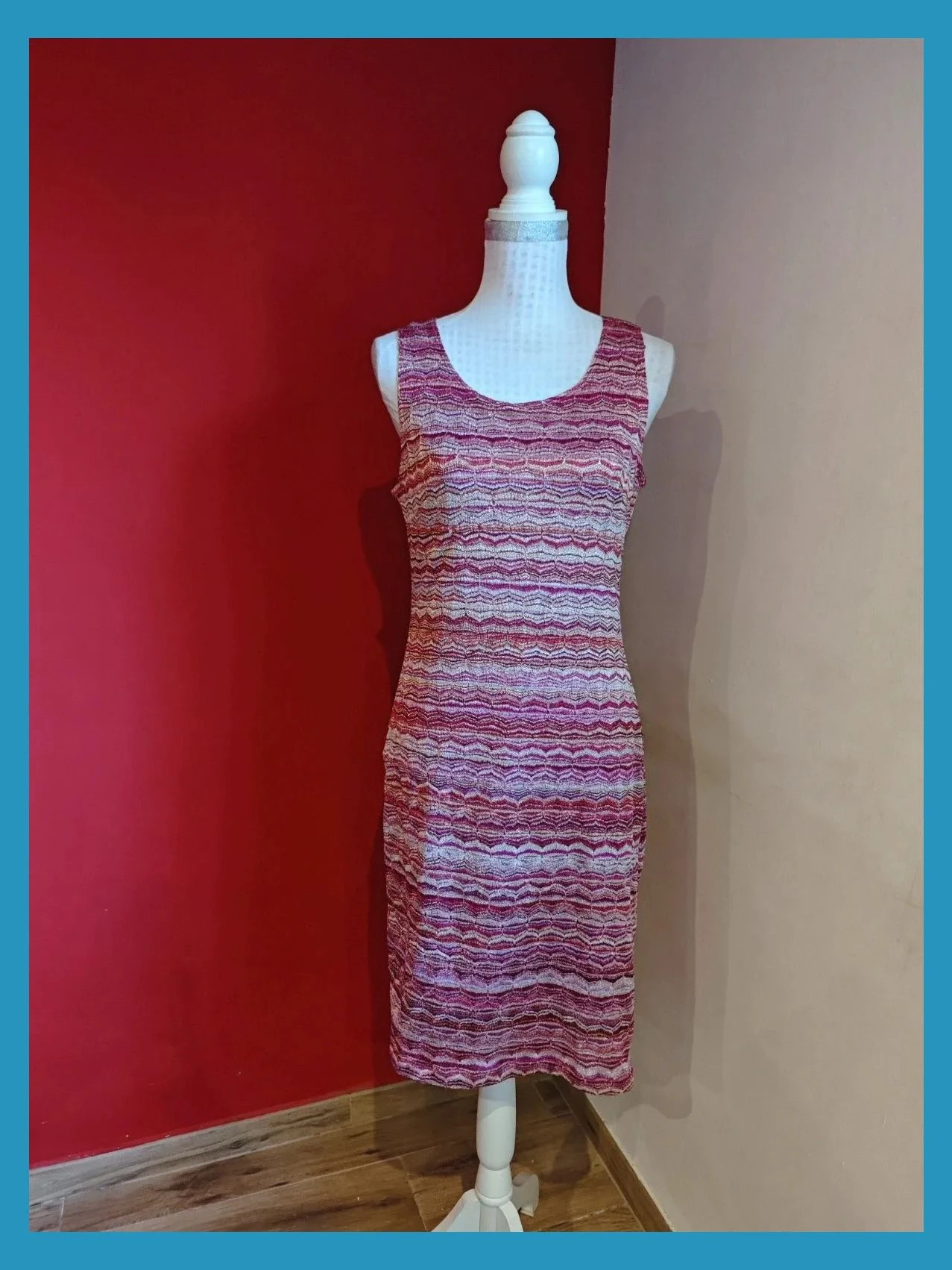 🌺Vestido en tonos rosas con hilos dorados y tirantes anchos, talla M – H&M – taille M / 38 / 10 2