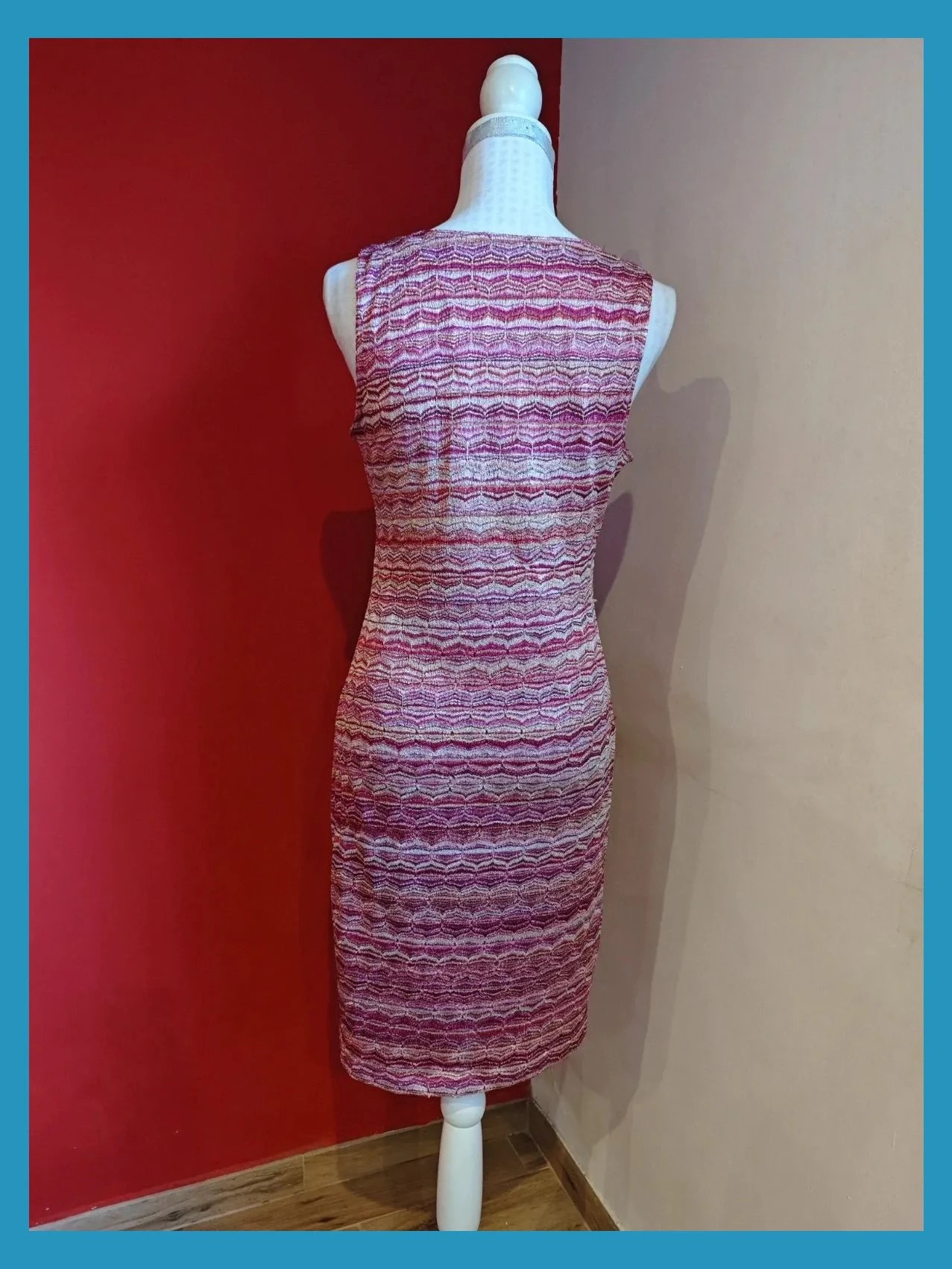 🌺Vestido en tonos rosas con hilos dorados y tirantes anchos, talla M – H&M – taille M / 38 / 10 5