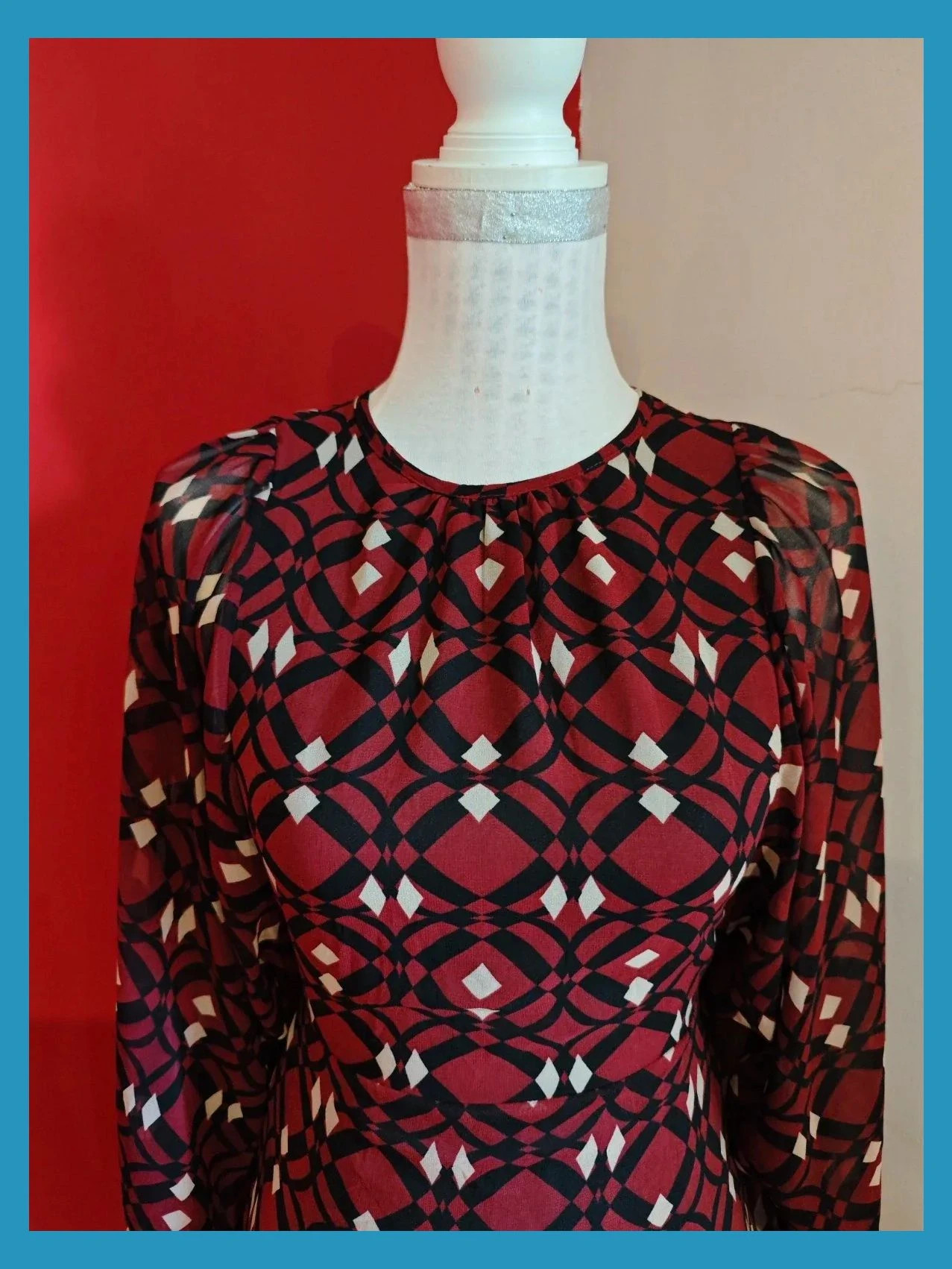 🌺Vestido ideal mini de gasa tono caldera con estampado geométrico en negro y beige – Zara – taille XS / 34 / 6 5