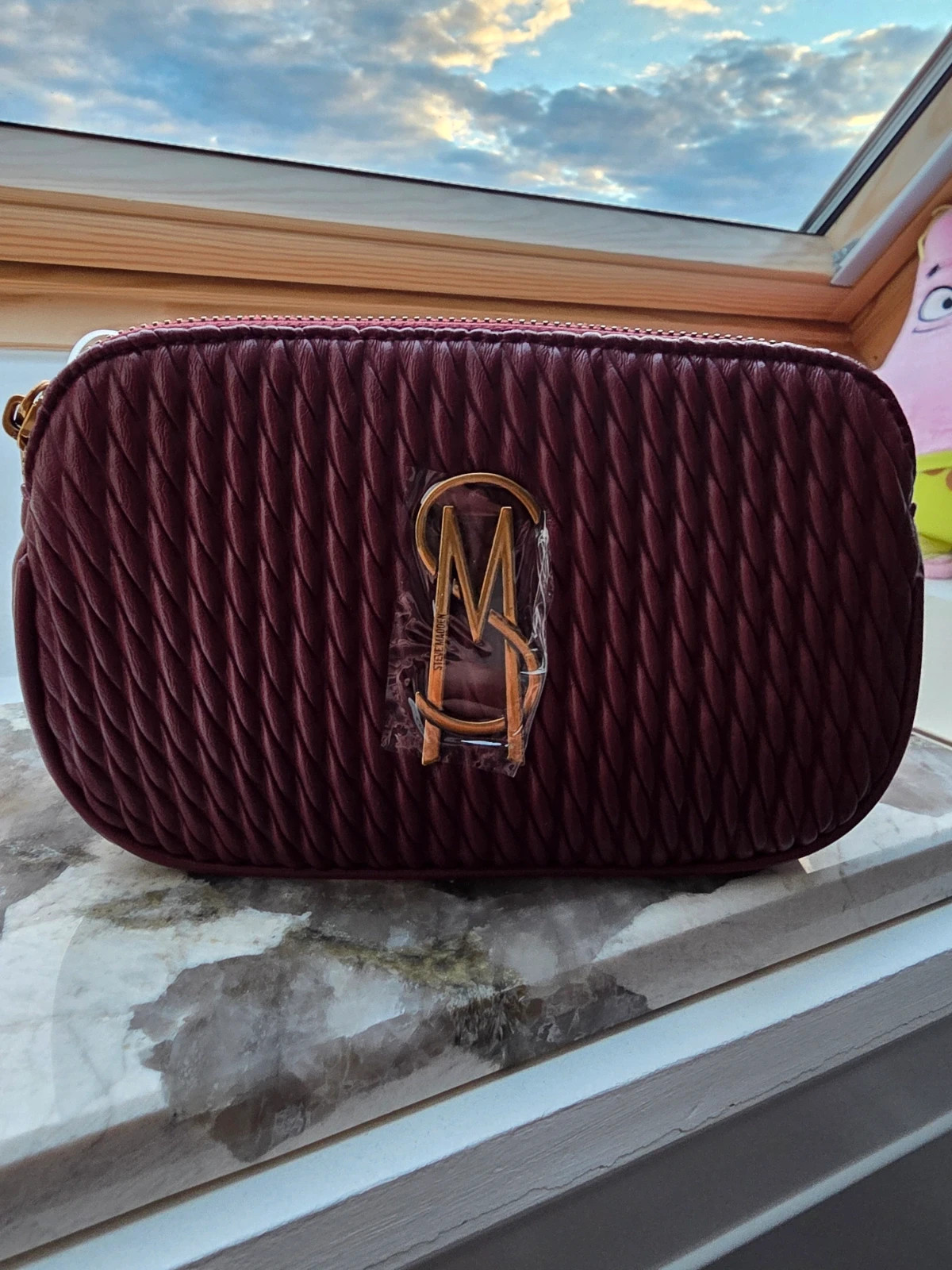 Sac Bandoulière Steve Madden Rouge Bordeaux Matelassé