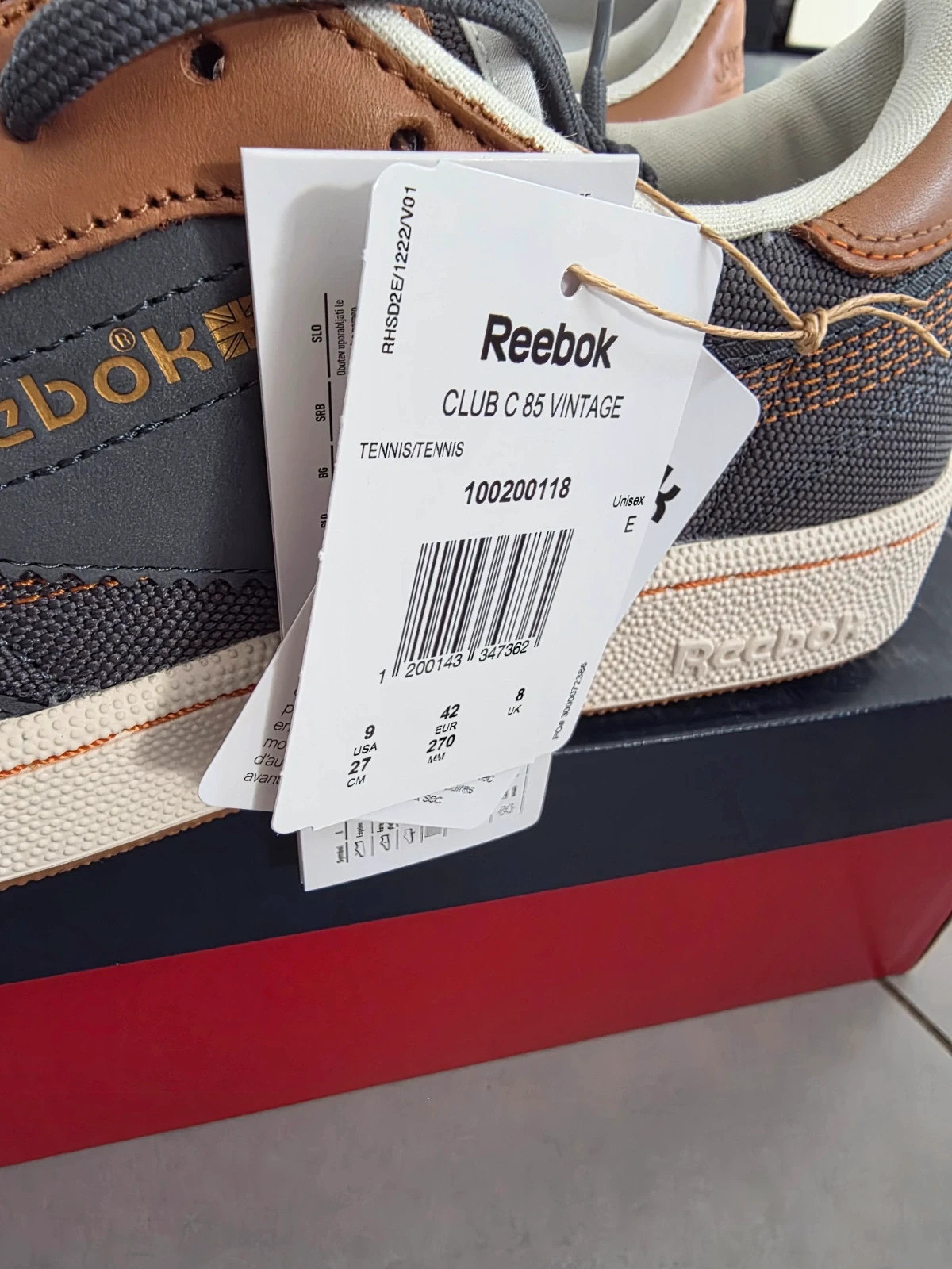 Baskets Reebok Club C 85 Vintage J.W. Foster & Sons Gris / Marron Taille 42 Neuves – Reebok – taille 42 2