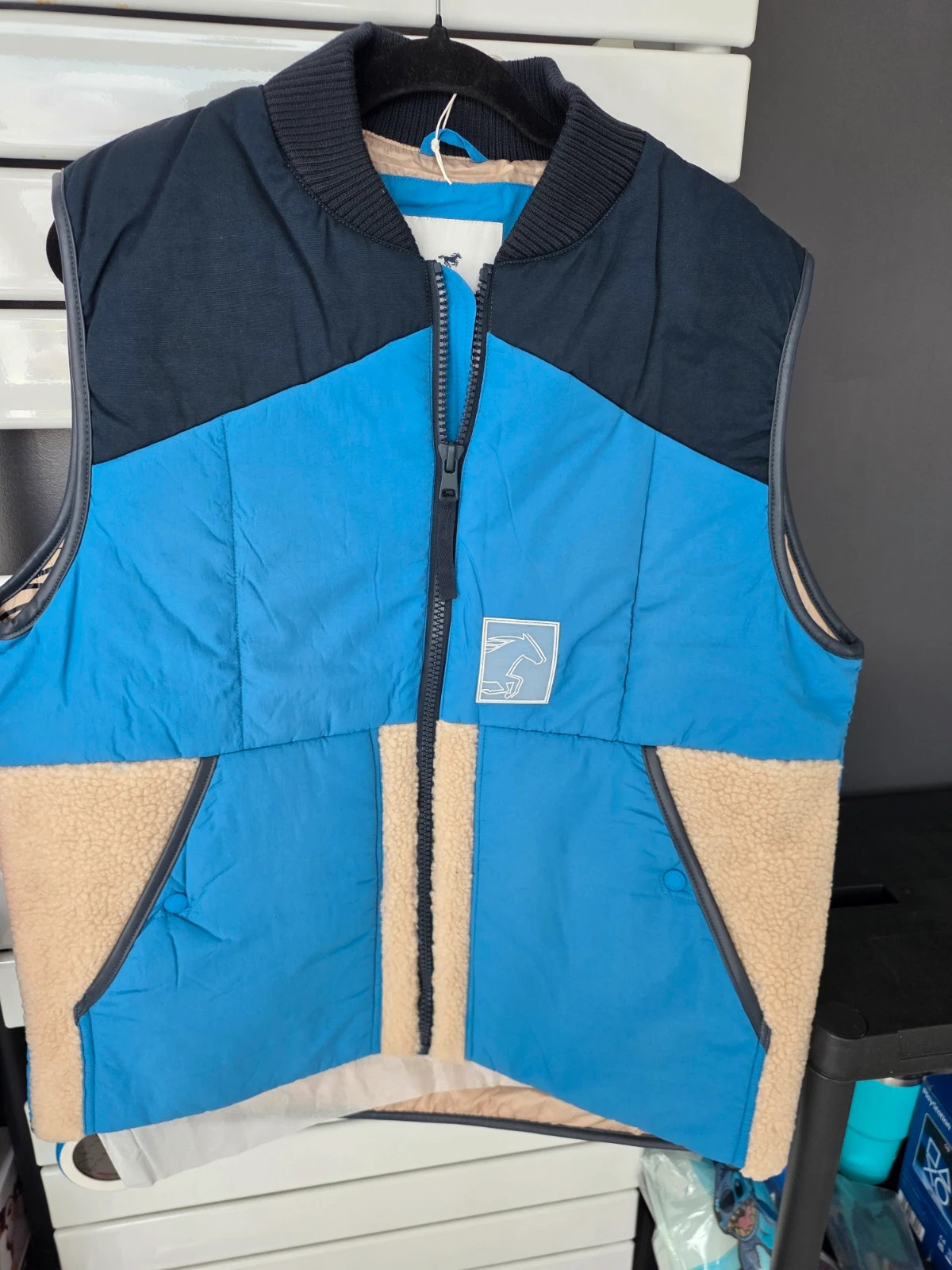 Doudoune sans Manches Homme Mustang Tricolore & Effet Moumoute Taille L Neuve avec étiquette