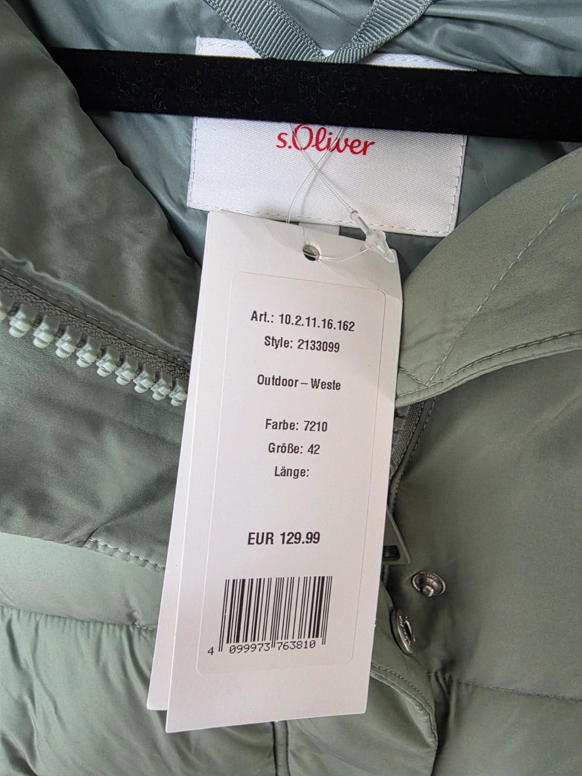 Doudoune Sans Manches Femme s.Oliver Vert Sauge / Kaki Taille 42 Neuve avec étiquette – s.Oliver – taille XL / 42 / 14 2
