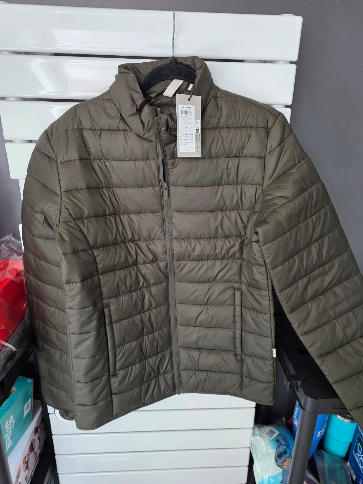 Doudoune Légère Homme Only & Sons Vert Kaki Taille S Neuve avec étiquette