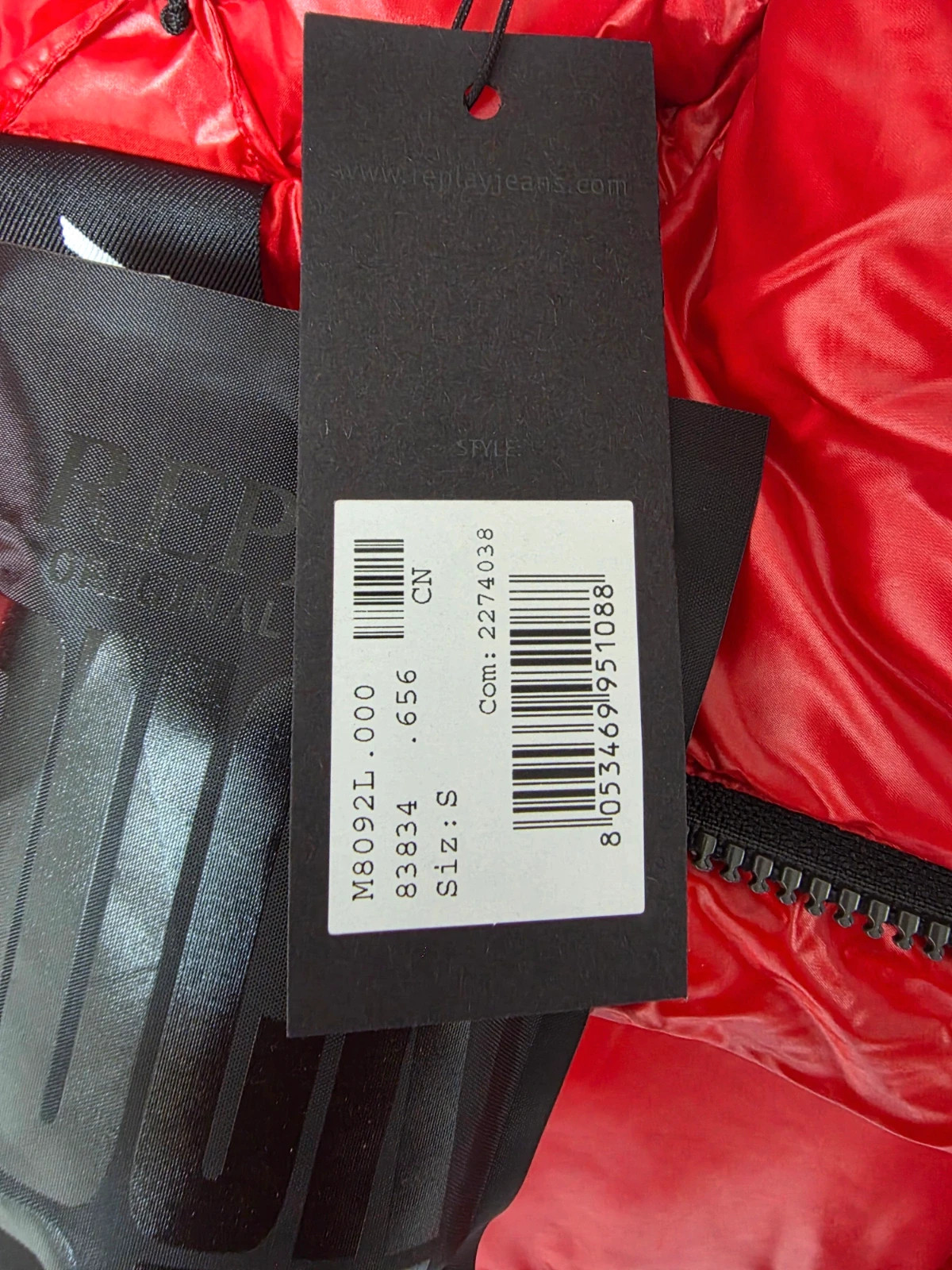 Doudoune matelassée Replay Rouge brillant Taille S Neuve avec étiquette – Replay – taille S / 36 / 8 3