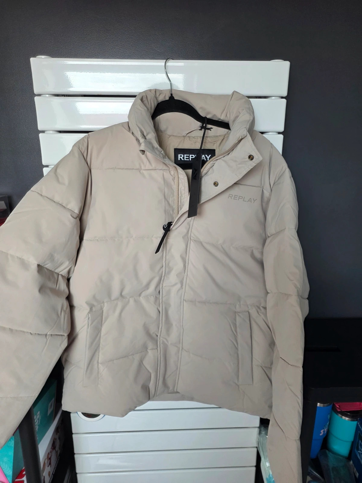 Doudoune matelassée Replay Beige Taille M Neuve avec étiquette