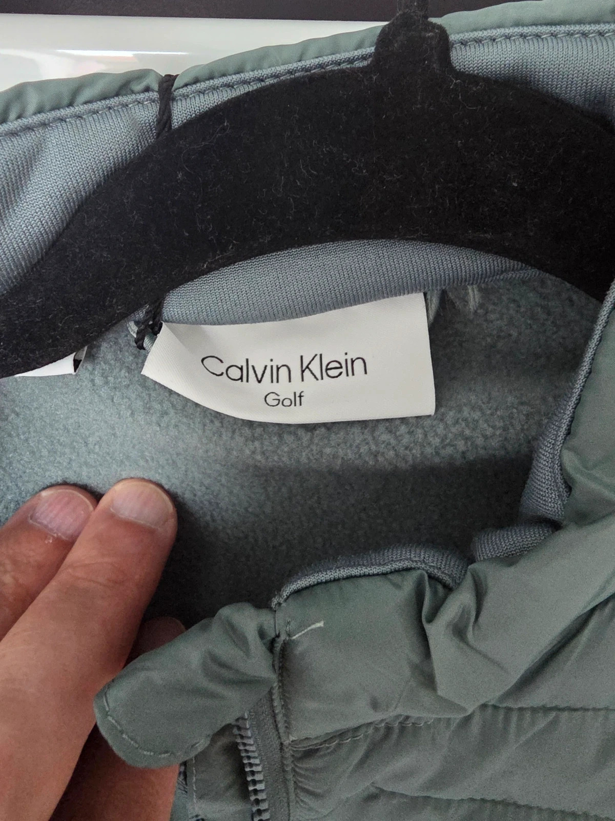 Veste de golf hybride Calvin Klein Golf Vert sauge Gris Taille 14 (L) – Calvin Klein – taille L / 40 / 12 3
