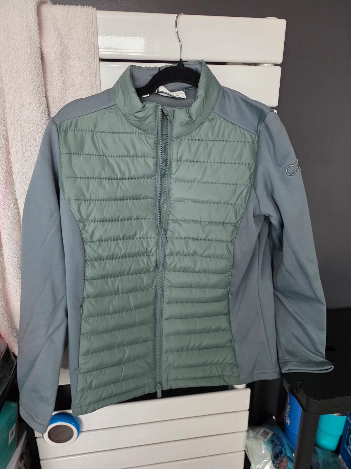 Veste de golf hybride Calvin Klein Golf Vert sauge Gris Taille 14 (L)