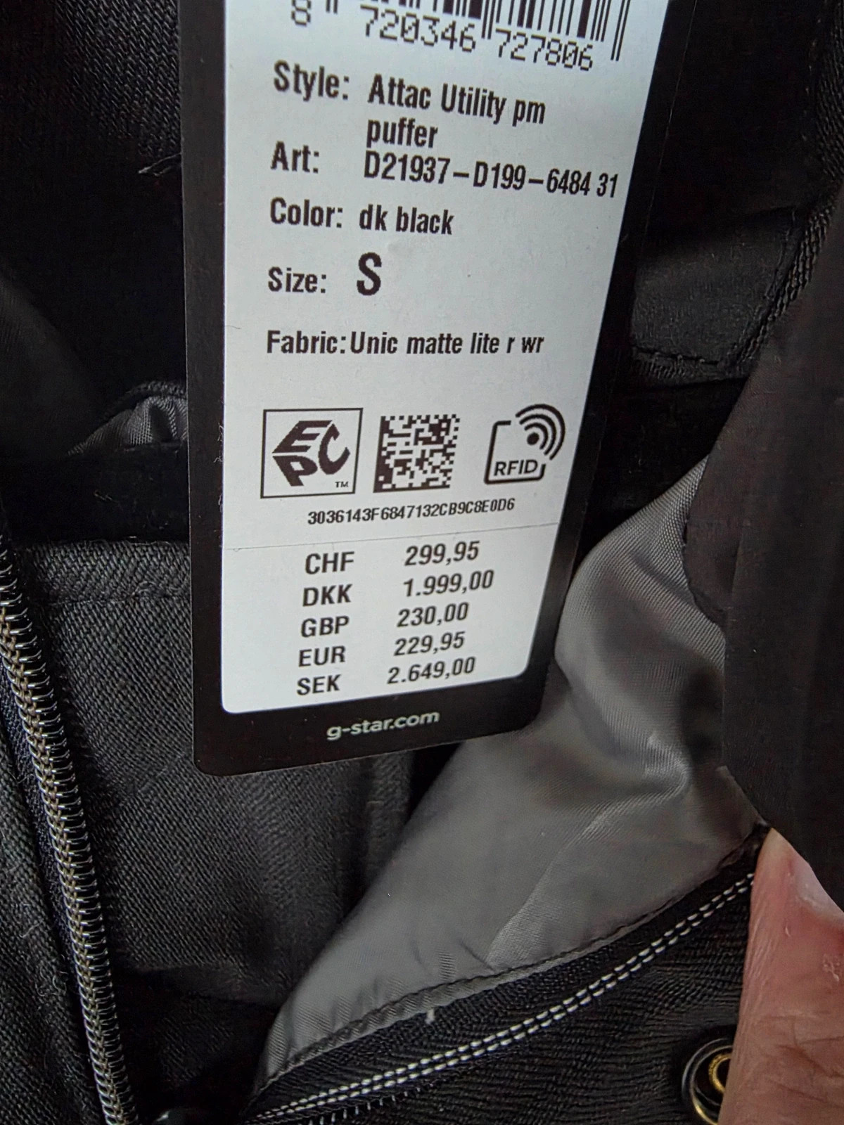 Doudoune Manteau G-Star RAW Attac Utility PM Puffer Noir Taille S Neuf avec étiquette – G-Star RAW – taille S 4