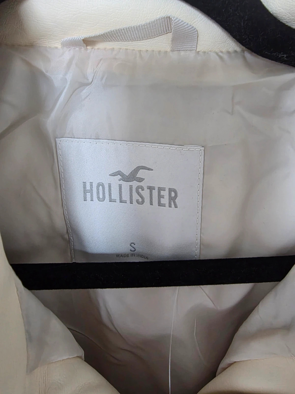 Doudoune sans manches Hollister en similicuir Crème Beige Taille S – Hollister – taille S / 36 / 8 2