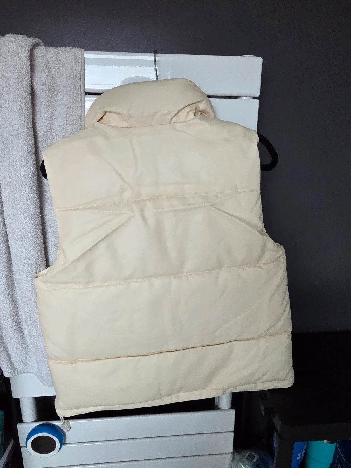 Doudoune sans manches Hollister en similicuir Crème Beige Taille S – Hollister – taille S / 36 / 8 4