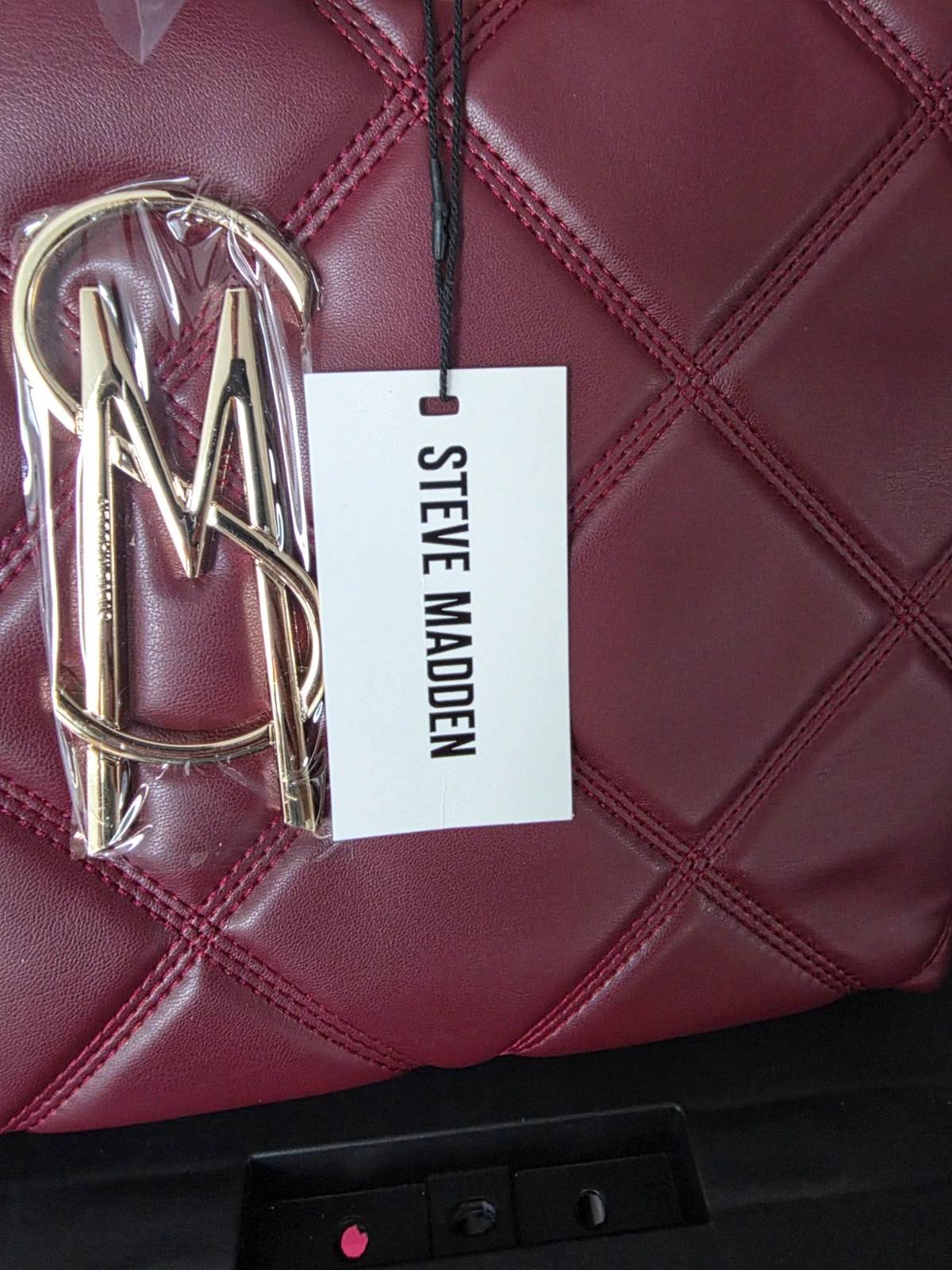 Sac cabas Steve Madden grand format matelassé bordeaux – Steve Madden 2
