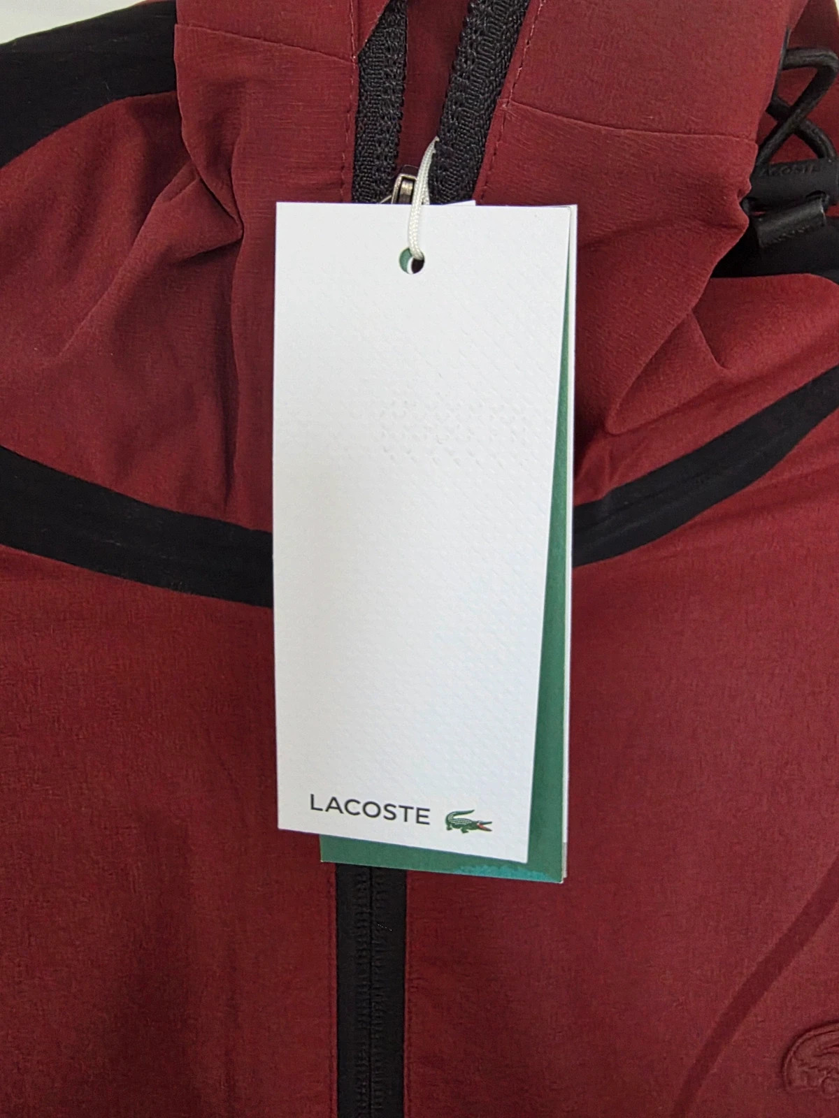 Veste / Coupe-vent à capuche Lacoste bordeaux et noir Taille 52 (L) – Lacoste – taille L 3