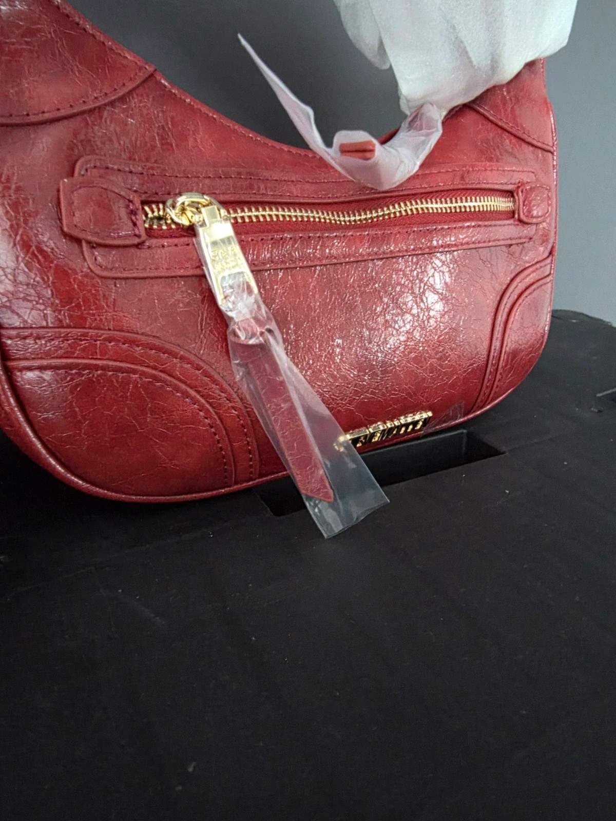 Sac à main bandoulière Steve Madden rouge bordeaux effet vieilli Neuf avec protections – Steve Madden 5