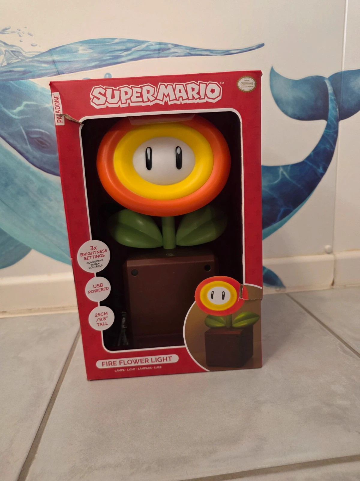 Lampe Fleur de Feu Super Mario NEUVE 25 cm, Tactile & USB – Paladone / Nintendo