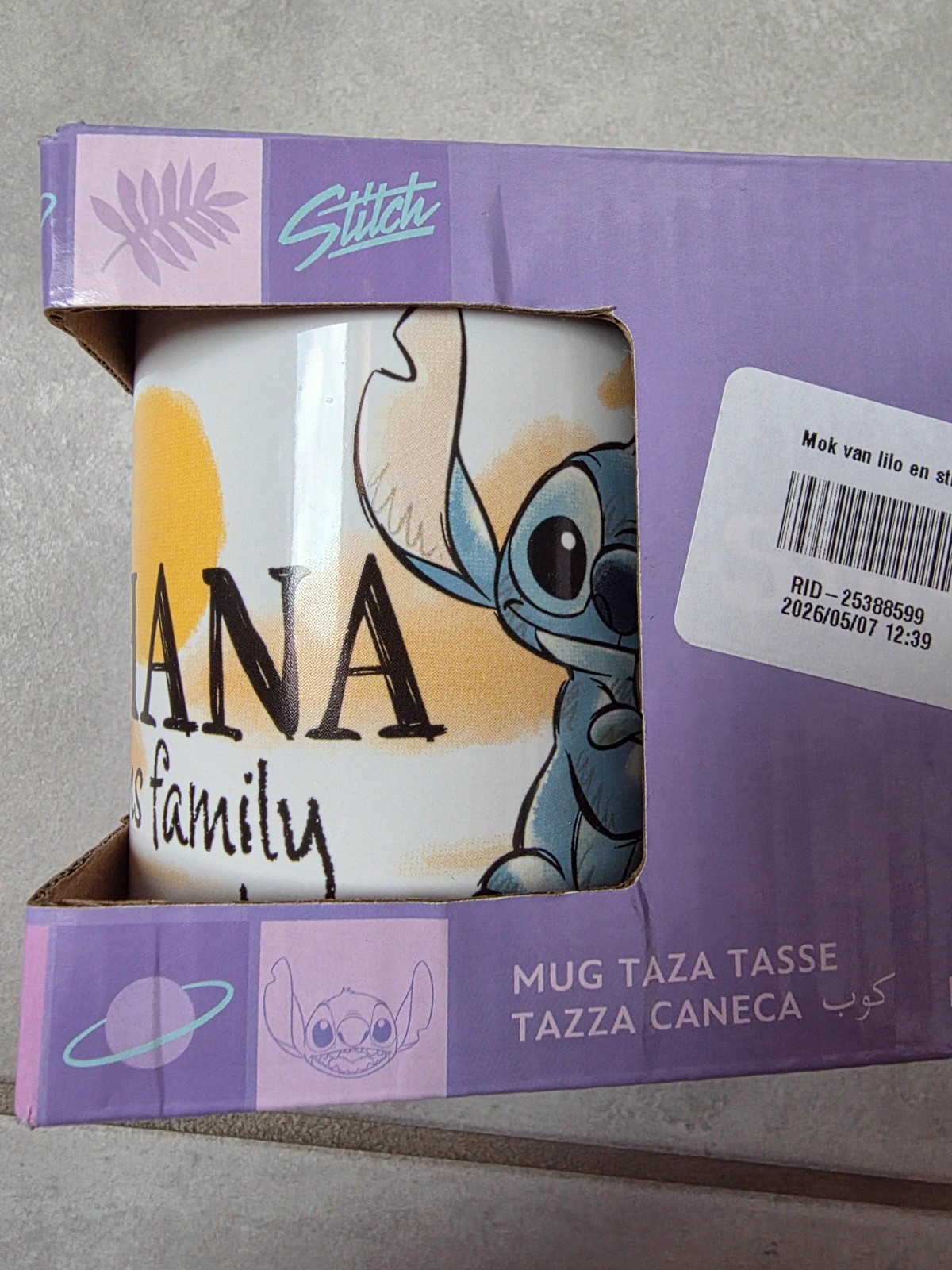 Mug / Tasse Stitch Disney Home "Ohana means family" NEUF en Boîte – Disney 3