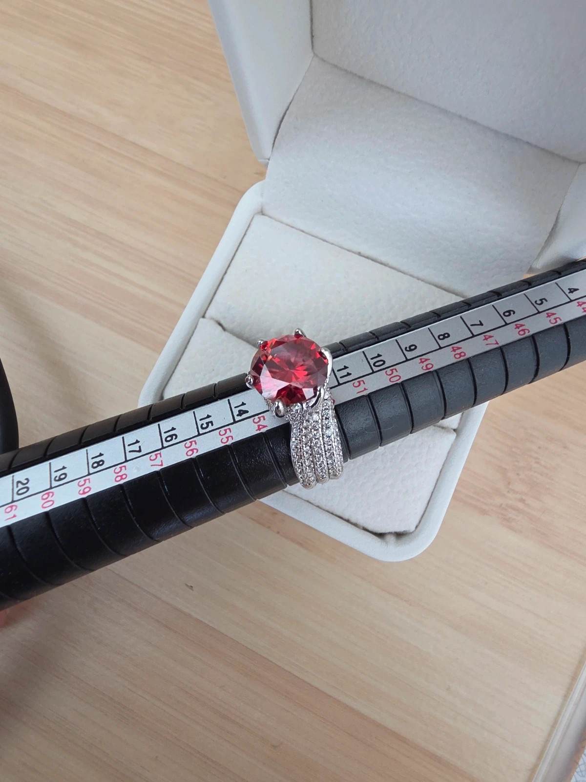 Bague de Vos Rêves : Moissanite Rouge Passion 3 Carats - T53 – taille 16,9 mm 5