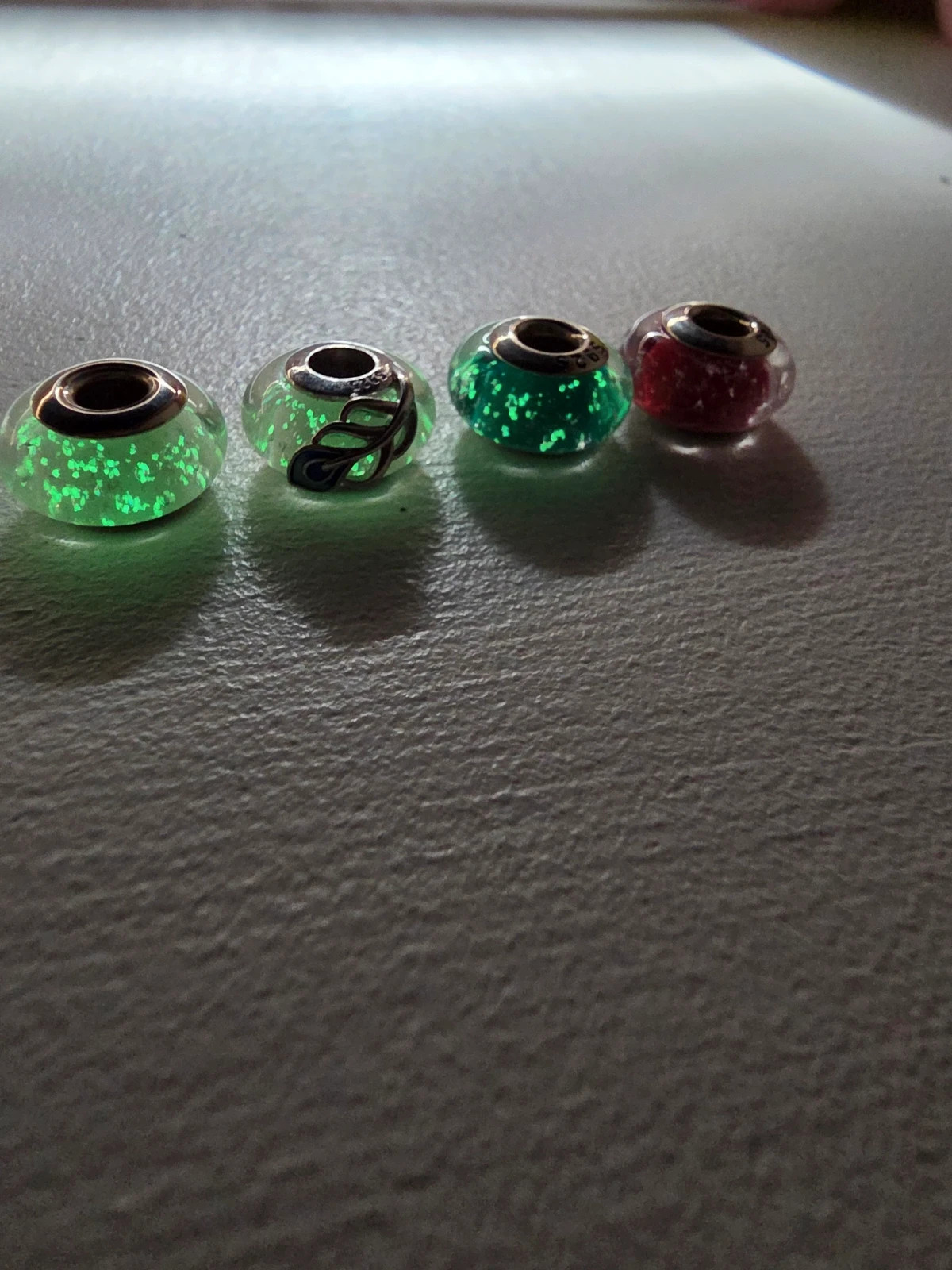 Charm verre rond x4