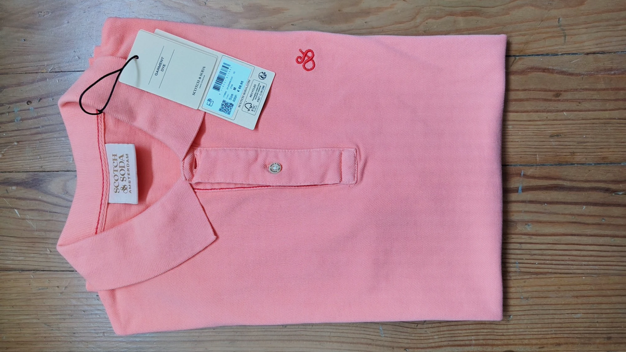 Polo en piqué corail Scotch & Soda