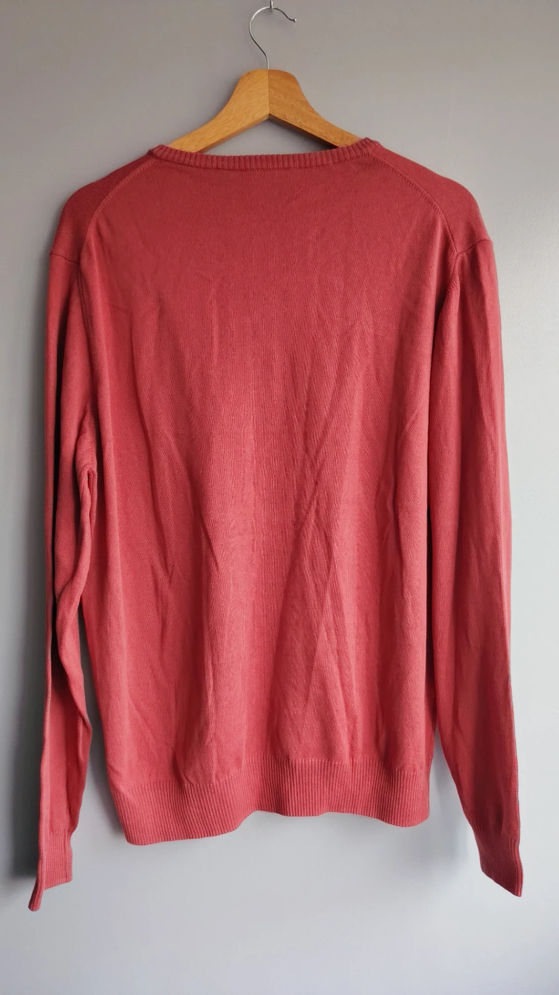 Pull col V Delahaye rose terracotta taille XL