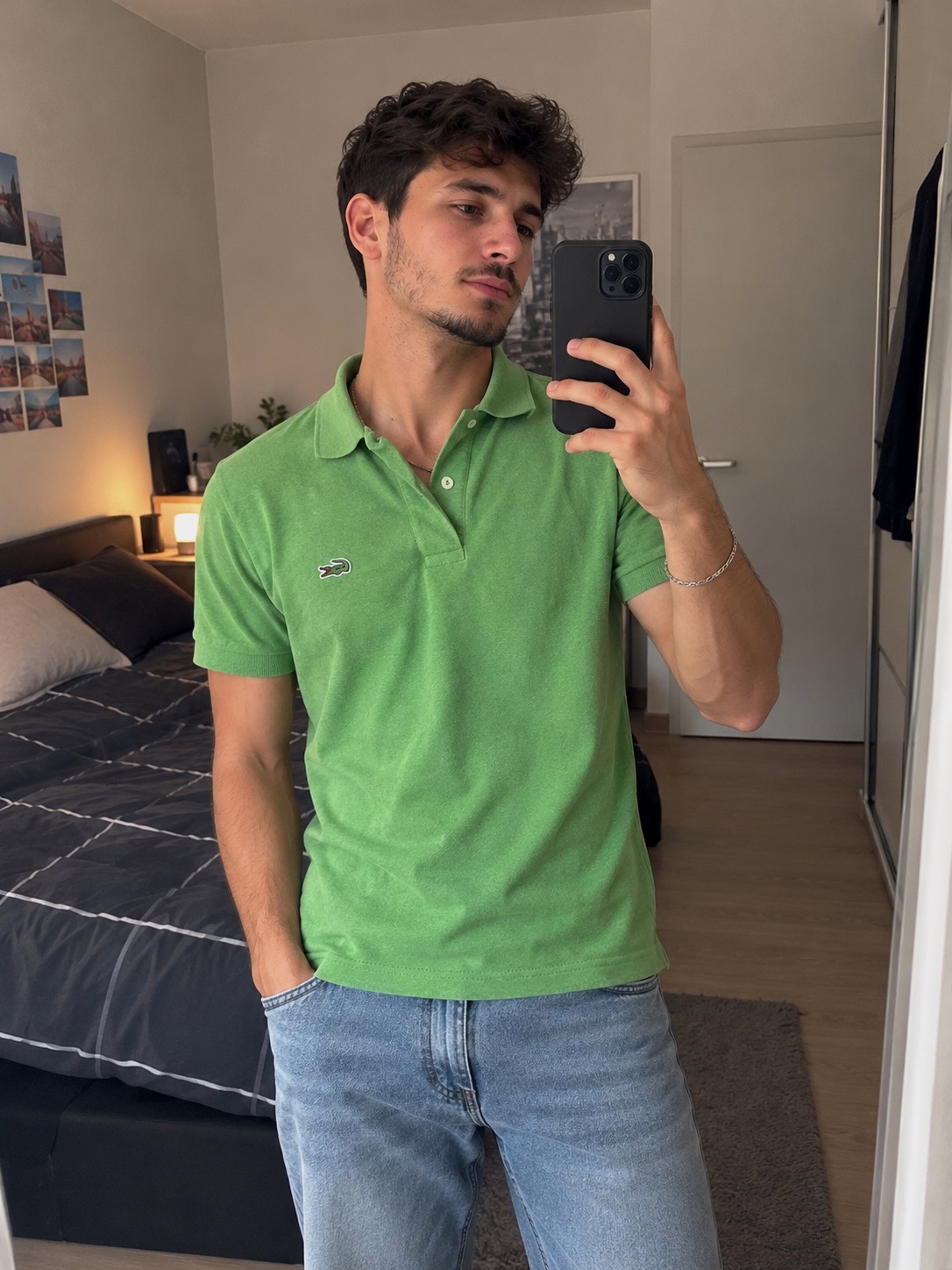 polo lacoste vert homme