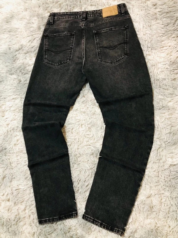 Pull&Bear Modern Faded Black Denim Jeans Straight Y2K Oldmoney Streetwear Vintage - Size 42 EU (L) – Pull & Bear – taille W26 | FR 36 3