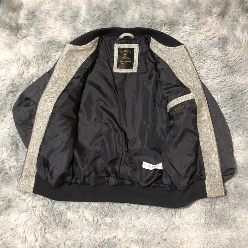 Alcott Quilted Sleeve Fleece Bomber Jacket Grey Wool Y2K Oldmoney Streetwear Classic - Size S – Alcott – taille S / 36 / 8 5