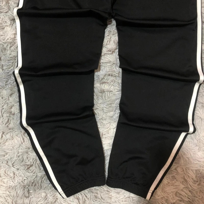 Adidas Joggers Tracksuit 3 Stripes Track Pants Black Y2K Sporty Classic Small Logo 2018 - Size S – adidas – taille S 2