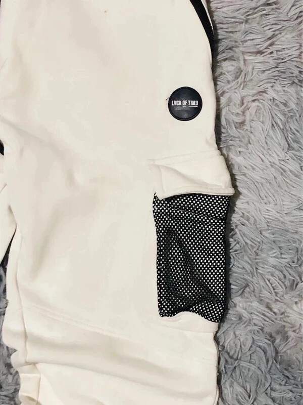 Bershka Cargo Joggers Cream Utility Y2K Modern Tech Streetwear - Size M – Bershka – taille M 3