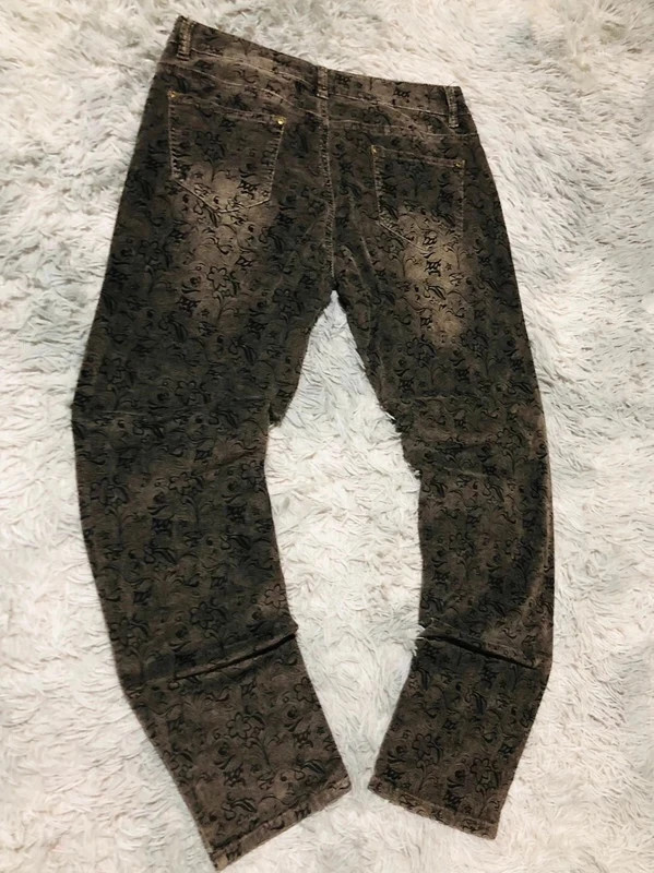 Miss Swan Floral Print Jeans Brown Boho Paisley Y2K Indie Vintage 2000s - Size IT 50 (L) – Miss Swan – taille W34 | FR 44 2