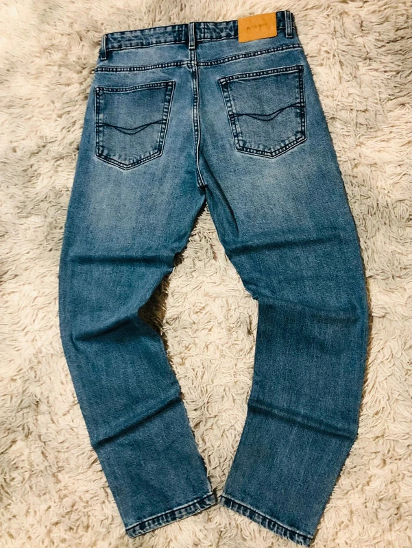 Pull&Bear Modern Straight Fit Jeans Mid Blue Denim Oldmoney Streetwear Casual - Size 42 EU (L) – Pull & Bear – taille W26 | FR 36 3