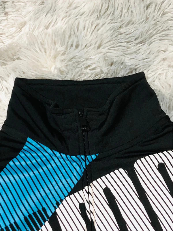 Puma Track Jacket Black Blue White Big Graphic Logo Full Zip High Neck Sportswear Polyester - Size L – Puma – taille L 4