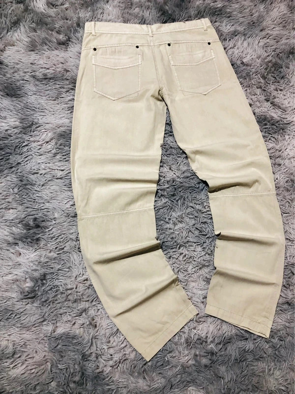 Brave Sailors Trousers Cream 100% Cotton 5 Pockets Belt Loops Double Button Casual - Size W34 Approx – Vintage Dressing – taille W34 | FR 44 2