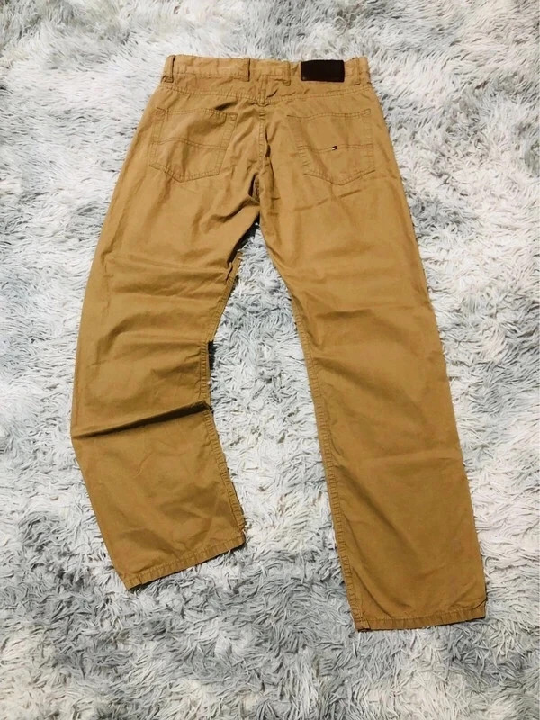 Brave Sailors Trousers Cream 100% Cotton 5 Pockets Belt Loops Double Button Casual - Size W34 Approx – Tommy Hilfiger – taille W32 | FR 42 2