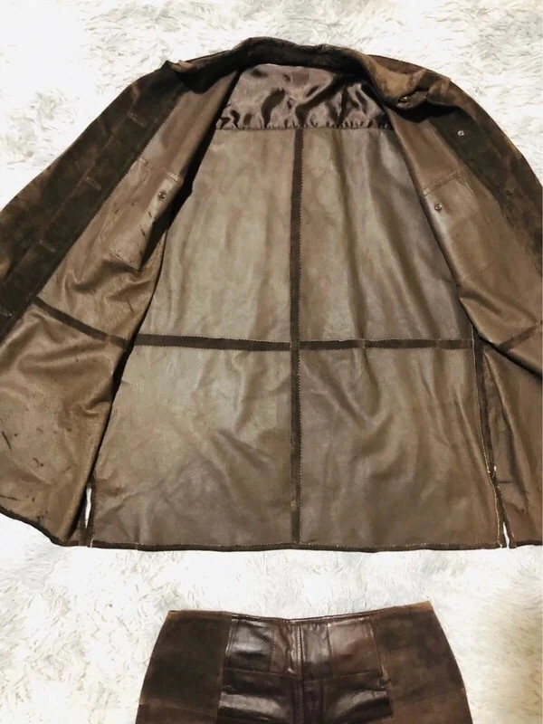 Brown Suede Effect Jacket Button Front Chest Pockets Shirt Collar Long Sleeves Womens - Size M EU 38 – Vintage Dressing – taille M / 38 / 10 5