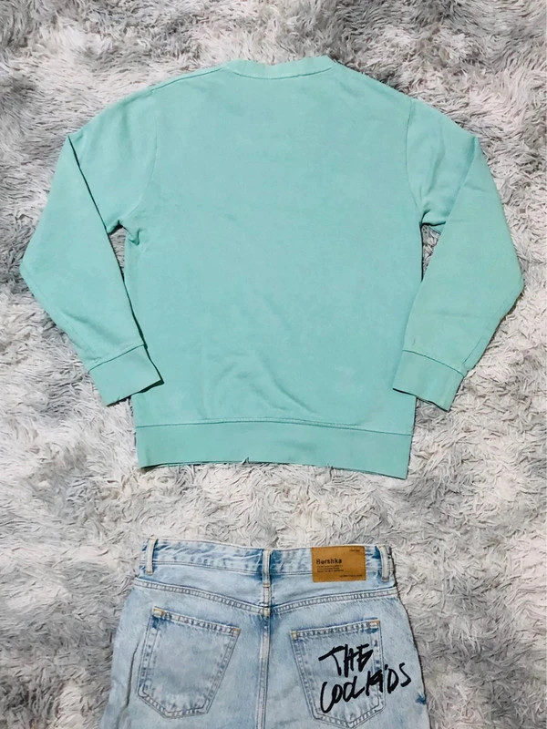 MCS Crewneck Sweatshirt Jumper Mint Green Rider Logo Y2K Western Workwear American Vintage - Size L – mcs – taille L 4
