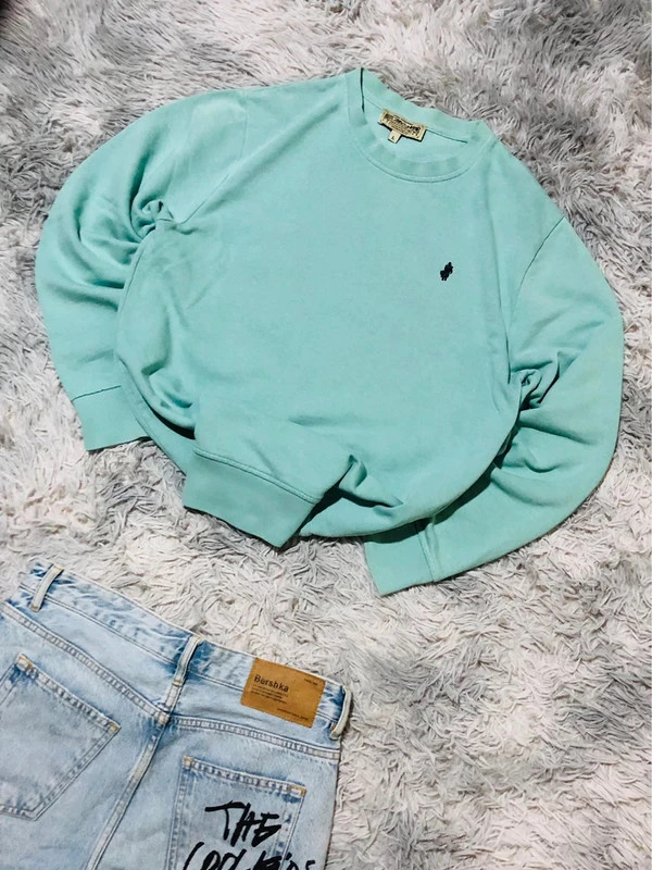 MCS Crewneck Sweatshirt Jumper Mint Green Rider Logo Y2K Western Workwear American Vintage - Size L